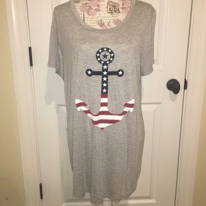 Americana Anchor tee tunic flag